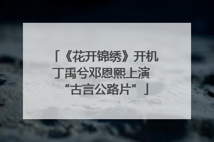 《花开锦绣》开机 丁禹兮邓恩熙上演“古言公路片”