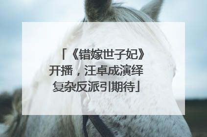 《错嫁世子妃》开播，汪卓成演绎复杂反派引期待