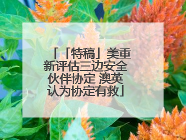 「特稿」美重新评估三边安全伙伴协定 澳英认为协定有救