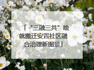 “三融三共”绘就搬迁安置社区融合治理新图景