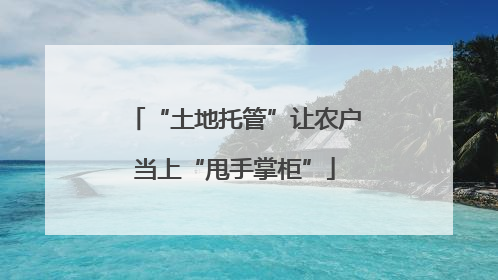 “土地托管”让农户当上“甩手掌柜”