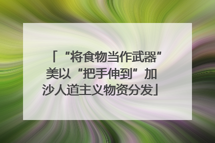 “将食物当作武器” 美以“把手伸到”加沙人道主义物资分发