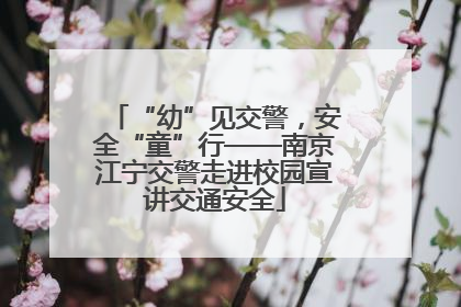 “幼”见交警，安全“童”行——南京江宁交警走进校园宣讲交通安全