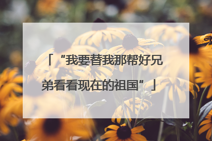 “我要替我那帮好兄弟看看现在的祖国”