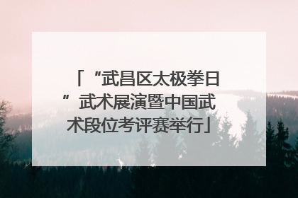 “武昌区太极拳日”武术展演暨中国武术段位考评赛举行