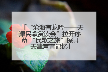 “沧海有龙吟——天津民歌赏读会”拉开序幕 “民歌之旅”探寻天津声音记忆