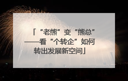 “老熊”变“熊总”——看“个转企”如何转出发展新空间