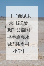 “豫见未来 书送梦想”公益图书室点亮永城五所乡村小学