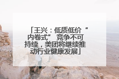 王兴：低质低价“内卷式” 竞争不可持续，美团将继续推动行业健康发展