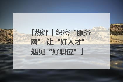 热评丨织密“服务网” 让“好人才”遇见“好职位”