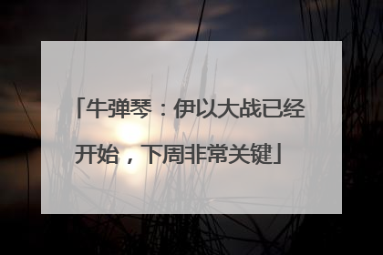 牛弹琴：伊以大战已经开始，下周非常关键