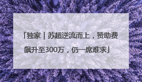 独家｜苏超逆流而上，赞助费飙升至300万，仍一席难求