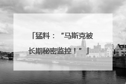 猛料：“马斯克被长期秘密监控！”