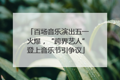 百场音乐演出五一火爆，“跨界艺人”登上音乐节引争议