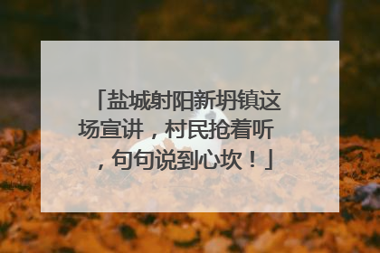 盐城射阳新坍镇这场宣讲，村民抢着听，句句说到心坎！