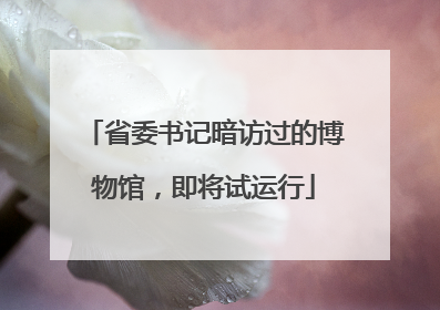 省委书记暗访过的博物馆，即将试运行