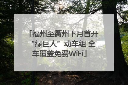 福州至衢州下月首开“绿巨人”动车组 全车覆盖免费WiFi