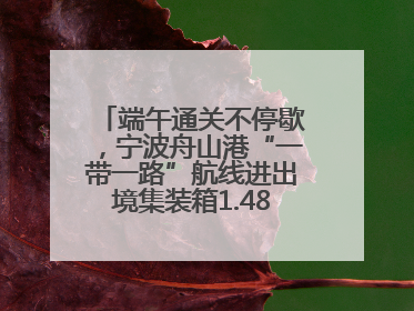 端午通关不停歇，宁波舟山港“一带一路”航线进出境集装箱1.48万标箱