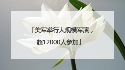 美军举行大规模军演，超12000人参加