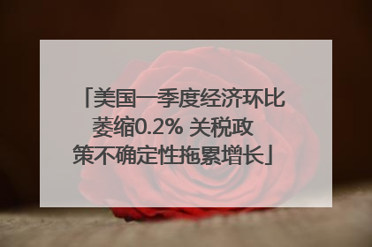 美国一季度经济环比萎缩0.2% 关税政策不确定性拖累增长