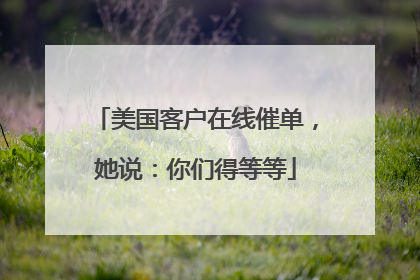 美国客户在线催单，她说：你们得等等