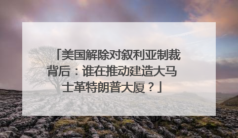 美国解除对叙利亚制裁背后：谁在推动建造大马士革特朗普大厦？