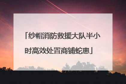 纱帽消防救援大队半小时高效处置商铺蛇患