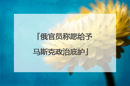 俄官员称愿给予马斯克政治庇护