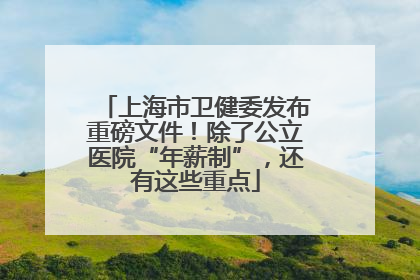 上海市卫健委发布重磅文件！除了公立医院“年薪制”，还有这些重点