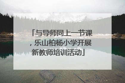 与导师同上一节课，乐山柏杨小学开展新教师培训活动
