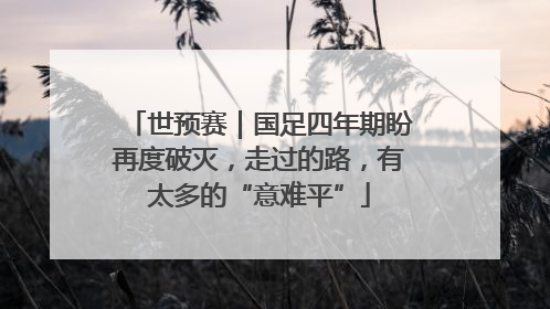世预赛｜国足四年期盼再度破灭，走过的路，有太多的“意难平”