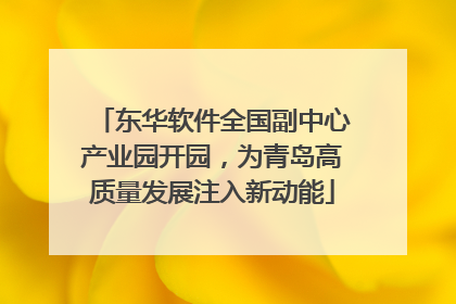 东华软件全国副中心产业园开园，为青岛高质量发展注入新动能