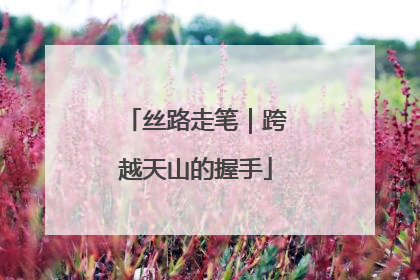 丝路走笔｜跨越天山的握手