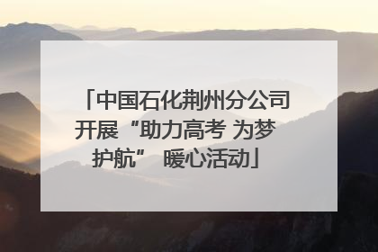 中国石化荆州分公司开展“助力高考 为梦护航” 暖心活动