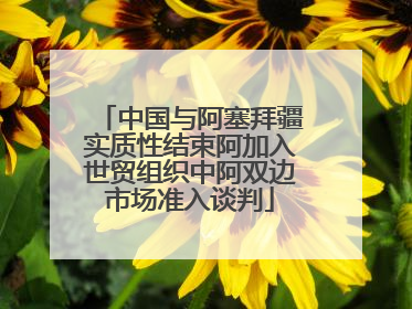 中国与阿塞拜疆实质性结束阿加入世贸组织中阿双边市场准入谈判