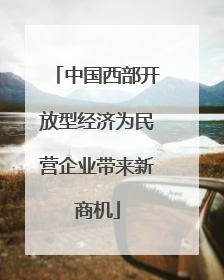 中国西部开放型经济为民营企业带来新商机