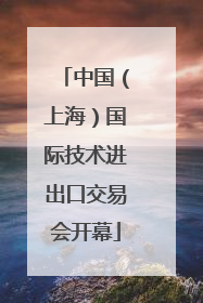 中国（上海）国际技术进出口交易会开幕