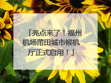 亮点来了！福州机场莆田城市候机厅正式启用！