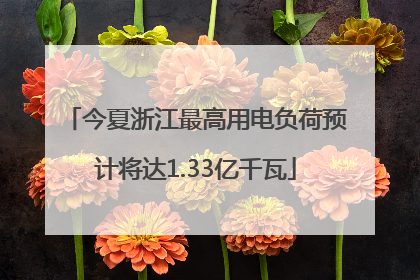 今夏浙江最高用电负荷预计将达1.33亿千瓦