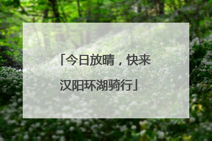 今日放晴，快来汉阳环湖骑行