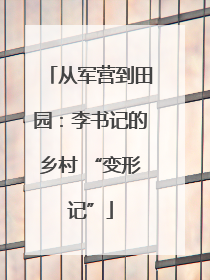 从军营到田园：李书记的乡村 “变形记”