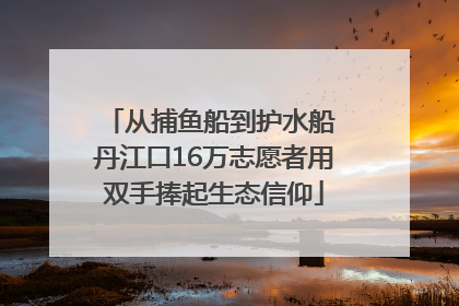 从捕鱼船到护水船 丹江口16万志愿者用双手捧起生态信仰