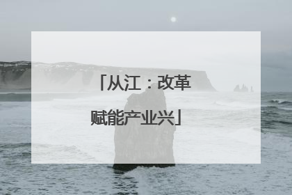 从江:改革赋能产业兴