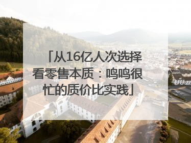 从16亿人次选择看零售本质：鸣鸣很忙的质价比实践