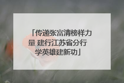 传递张富清榜样力量 建行江苏省分行学英雄建新功