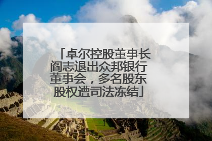卓尔控股董事长阎志退出众邦银行董事会，多名股东股权遭司法冻结