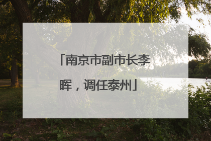 南京市副市长李晖，调任泰州