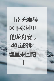 南充嘉陵区下张村里的龙舟赛，40亩的堰塘里来回跑