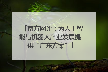 南方网评：为人工智能与机器人产业发展提供“广东方案”