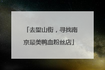 去望山街，寻找南京最美鸭血粉丝店
